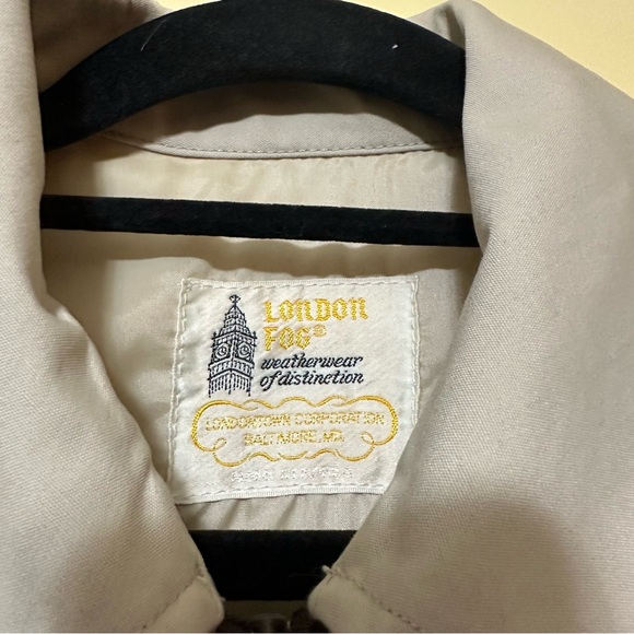 London Fog Harrington Jacket Mens L Neutral Cream - Picture 6 of 7